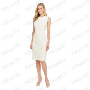 Antonio Melani Ivory Sleeveless Sheath Dress Size 2 | Classic Office Chic